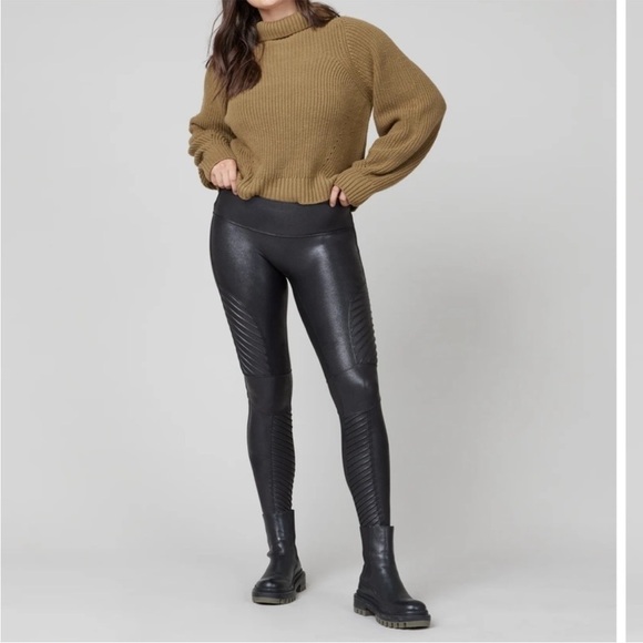 SPANX Pants - Spanx Faux Moto Leggings Size L